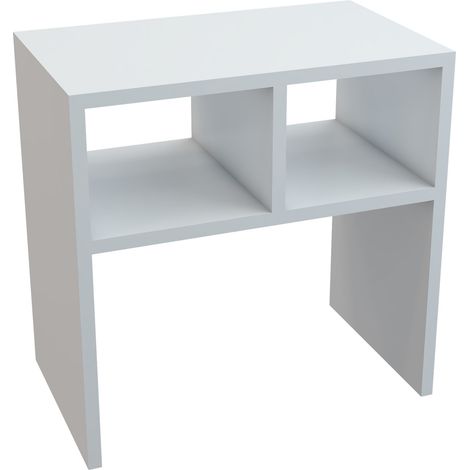 Tavolino rettangolare con 2 scomparti portaoggetti 50 x 50 x 30 cm bianco 030008633