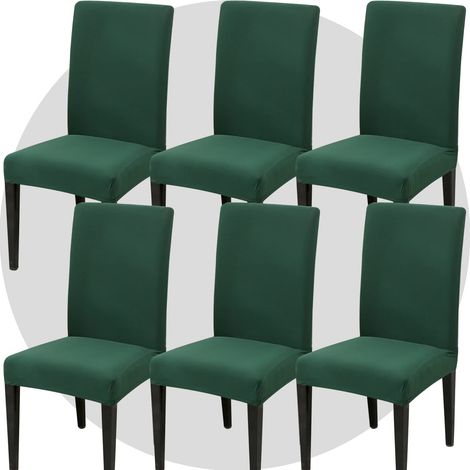 Lot de 6 housses de chaise super ajustées, extensibles, amovibles et lavables pour hôtel, salle à manger, cérémonie, banquet, fête de mariage (vert) (1/5)