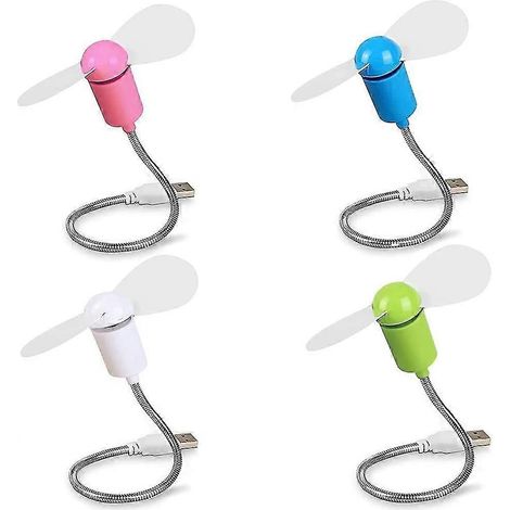 Mini ventilateur USB portable, petit ventilateur de bureau rechargeable, silencieux, pour PC et ordinateur portable, lot de 4 (1/5)