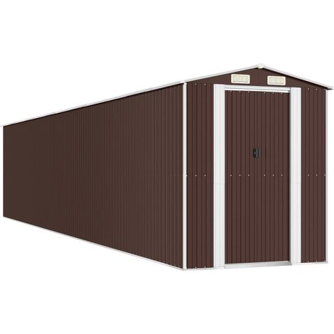 Maison Exclusive - Cobertizo jardín acero galvanizado marrón oscuro 192x1021x223cm (1/5)