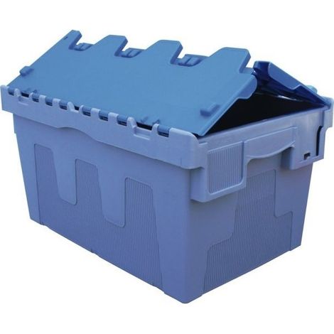 Bac navette polypropylene gerbable - emboitable - 50l bleu-600x400x305