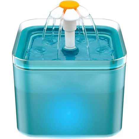 Fontaine à Eau pour Chat Ultra Silencieuse avec Filtration LED 2 Litres Trois Modes d'Eau Courante (1/4)