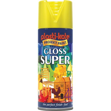 PlastiKote 440.0011115.076 Gloss Super Spray Paint - Yellow, 400ml (1/2)