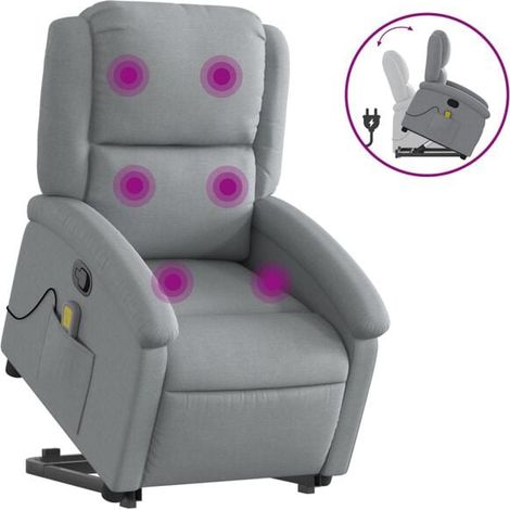 Chaise longue de massage ergonomique en tissu gris clair – Lit de massage pliable avec dossier réglable, idéal pour spa, salon ou bureau (1/5)
