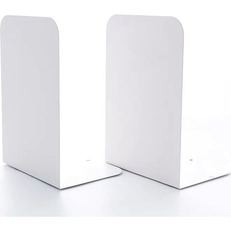 Blanc 2pcs, 19.5x13.6x10.5cm Serre-livres, Serre-livres en métal pour livres lourds (1/4)