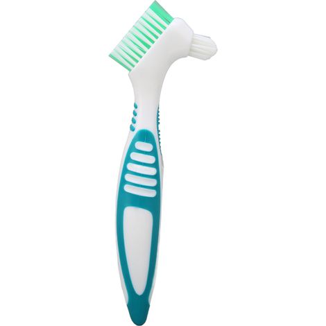 Brosse à dents pour prothèses dentaires : élimination de la plaque dentaire et des bactéries, nettoyage efficace, prévention du tartre, sûre et non toxique. (1/5)