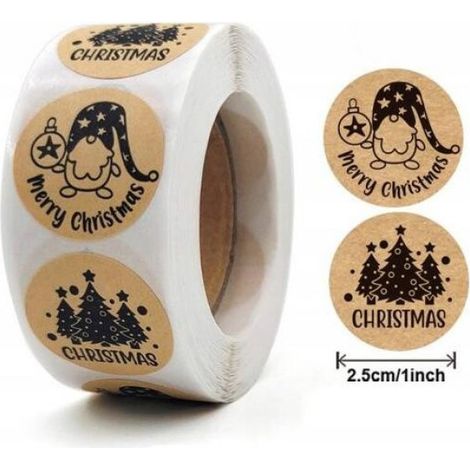 Autocollant Joyeux Noël - Papier - 500 Pièces - Décoration Fêtes Noël - Emballage Cadeaux Cartes Vœux Déco Intérieure (1/2)