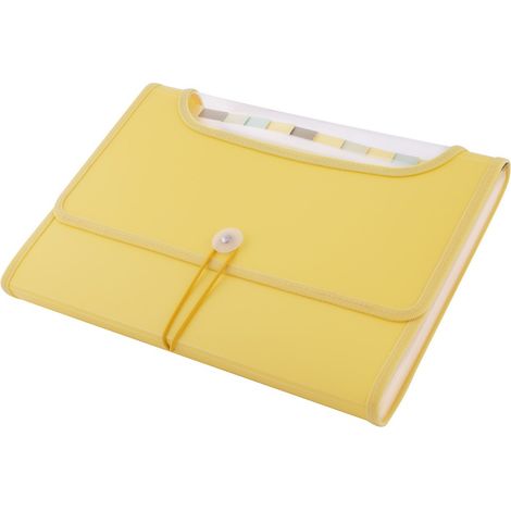 Cartella rettangolare A4 5590 con 12 scomparti, colore giallo (1/4)