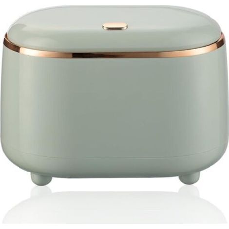 Petite poubelle de table avec couvercle - 2 l - Mini poubelle de table pour chambre à coucher, salle à manger, salle de bain, bureau (vert) (1/4)