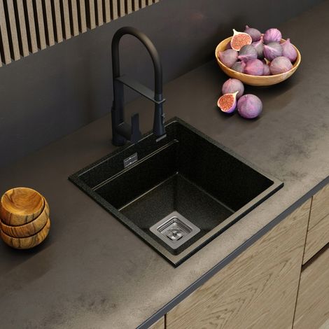 Granitan Évier En Granit Suspendu, Siphon Doré Epir 44 (1/4)