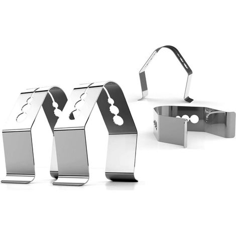 4 Pièces Support Thermomètre - Clip Acier Inoxydable - 3 Trous - Pour Thermomètre Barbecue Rôtisserie Viande - Dimensions 6,5 x 3,5 cm (1/5)
