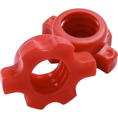 2 Pièces Écrous d'Haltères Rouges à Blocage par Rotation, Anti-Dérapants, Stables et Sécurisés pour la Musculation et le Fitness (1/5)
