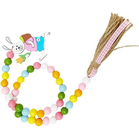Guirlande de perles en bois, guirlande de Pâques à suspendre, 5 pièces (1/5)