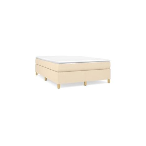Sommier à lattes de lit avec matelas Crème 140x200 Tissu (1/5)