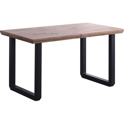 Table à manger extensible Roma Chêne Miel / Noir. (1/4)
