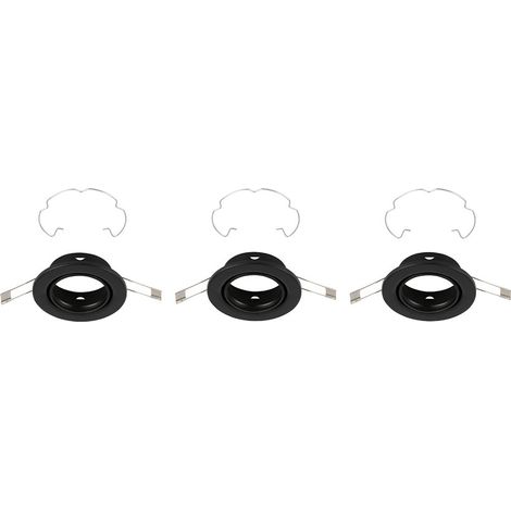 LED Einbauleuchte 3er Set 3xGU10 3000K IP23 Ø8,6 cm schwarz Metall Briloner