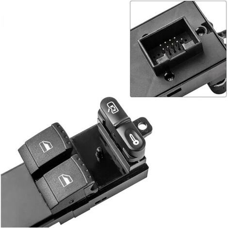 QORVA-Commande de lève-vitre, bouton de lève-vitre 1J3959857 pour Golf 4, Leon, Fabia, Octavia, compatible avec Volkswagen Golf, Passat B5 MK4, Jetta, Bora (1/3)