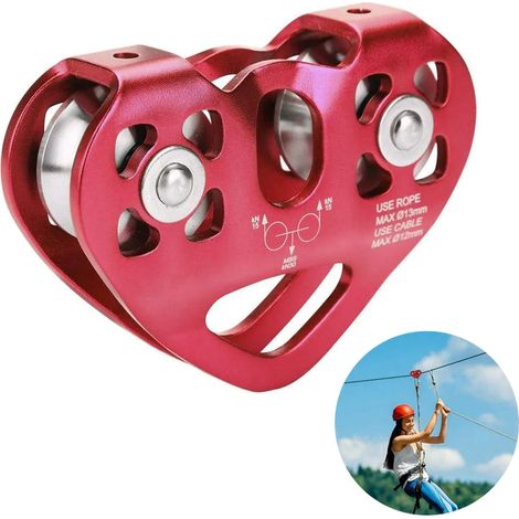 Doppelte Seilrolle Pulley Umlenkrolle Tandemrolle Herzform für Seilbahn (1/5)