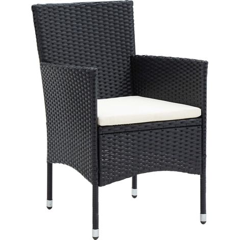 Maison Exclusive - Garten-Essstühle 4 Stk. Poly Rattan Schwarz