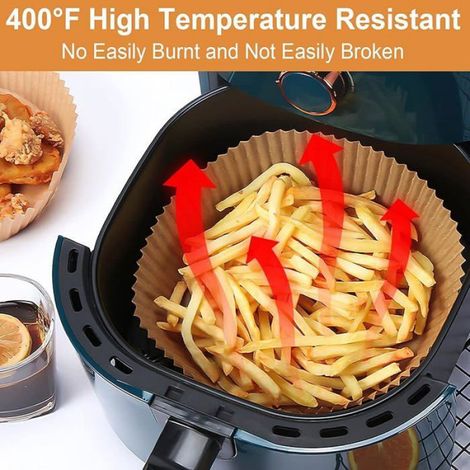 Papier Sulfurisé - Pour Friteuse À Air - Diamètre 16 Cm - Bord Surélevé 4 5 Cm - Résistant À La Chaleur Jusqu'à 220 ℃ - 200 Pièces (1/5)