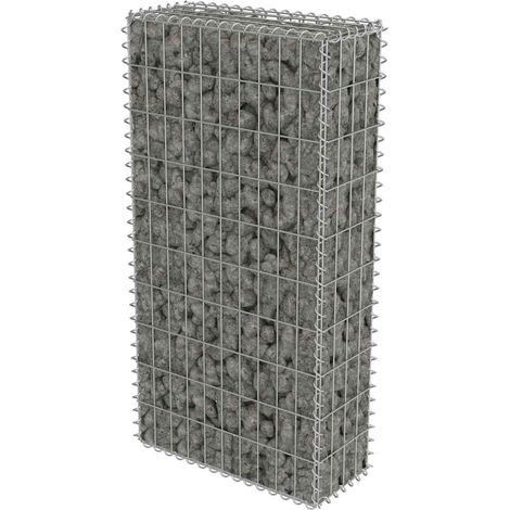 vidaXL Gabionmauer mit Deckel Galvanisiertes Stahl 50 x 20 x 100 cm