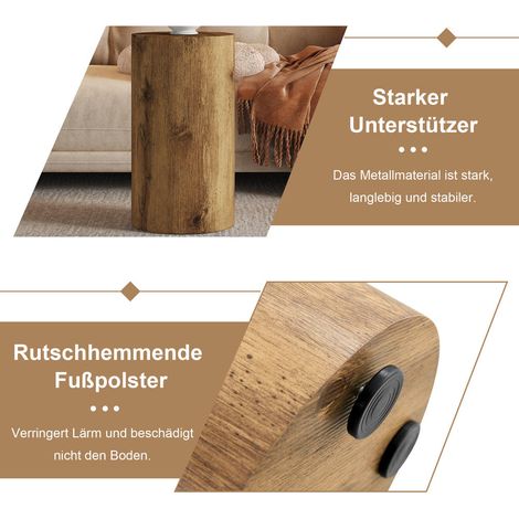 Table basse ronde petite table d'appoint bout de canapé en MDF effet bois Ø 30 cm pour salon design minimaliste (1/5)