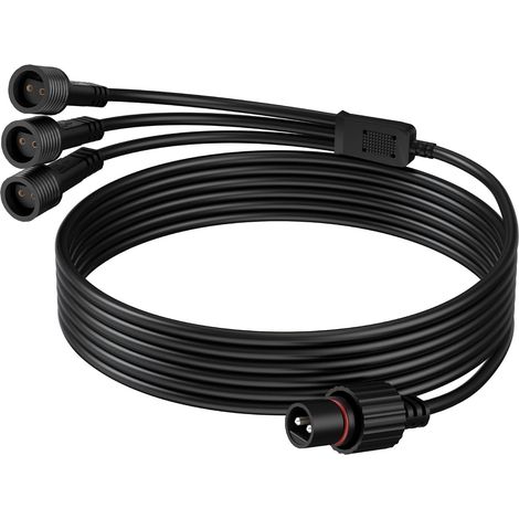 Câble d'extension solaire 5m - Lot de 3 connecteurs - IP65 étanche - Pour guirlandes jardin - Idéal extérieur Noël