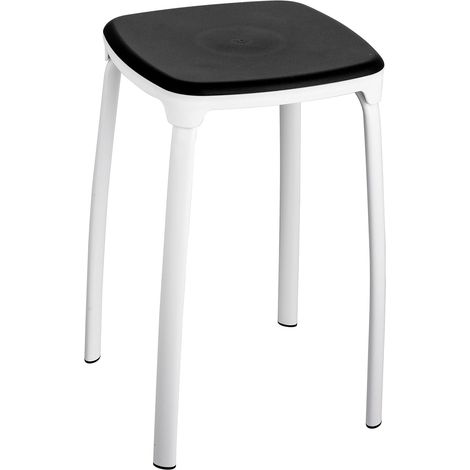 King Home SCHWARZER POLYPROPYLEN-STUHL MIT WEISSEM RAHMEN 29x29x46h cm (1/4)
