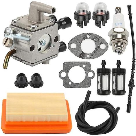 Kit de réparation de carburateur, filtre à air et poire d'amorçage compatible avec les tronçonneuses Stihl FS120 et FS200 (1/5)