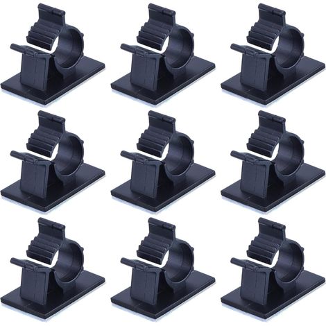 Sollbry 100Pcs Câbles Adhésifs Réglable Clips de Câble,Premium Adhésif 3M Fil Colliers de Serrage Câble,Attaches Câbles pour Organiseur Bureau,Ordinateur Cordon Électrique,Voiture et Maison(Noir) (1/5)