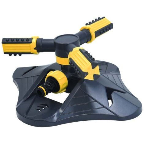 Arroseur de Jardin Arroseur Automatique 360° avec 2 Types Accessoires Arrosage Arroseur de Pelouse Rotatif avec 3 Bras Réglables à 3/4/5 Trous Arroseur Rotatif de Jardin Gazon Enfant (jaune) (1/5)