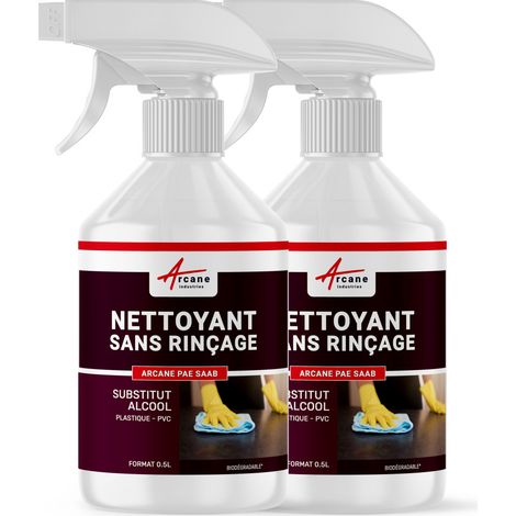Nettoyant pvc stratifié, tableau blanc, velleda, plastique, ordinateur, téléphone, télévison, tv, sans alcool - 1 L (2 x 0.5 L) - ARCANE INDUSTRIES