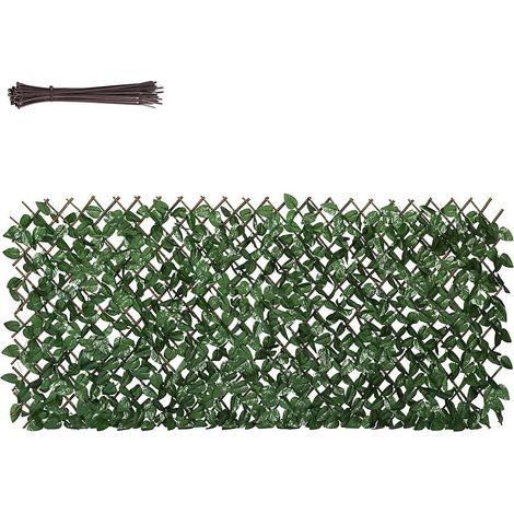 Sekey Clôture de protection en saule tapis de protection en osier coupe-vent avec serre-câbles, 100 x 200 cm (1/5)