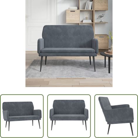 vidaXL Banc Gris foncé 108x79x79 cm Velours (1/5)