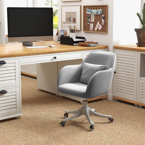 REDOM Chaise de bureau 57x70x78-86 cm Siège large ergonomique velours avec massage gris (1/5)
