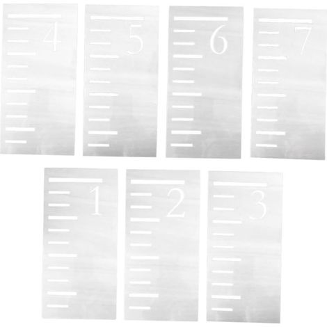 Gabarit en Plastique Pet Réutilisable pour Mesurer la Croissance des Garçon et Filles, Règle Graduée Creuse 7 Pièces, Lavable Décoration Murale DIY (1/5)