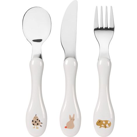 Set de couverts 3 pièces pour enfants cuillère, fourchette, couteau, acier inoxydable, manche en plastique/Cutlery Spicy Orange (1/4)