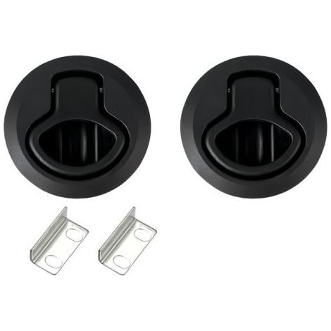 2 Pièces Hatch Serrure de piège pour bateau Flush Pull Latch Noir Flush Pull Hatch Slam Latch Deck Hatch Latch Lock Acier inoxydable Fermeture de porte plate Pull Lock pour navires