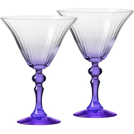 Verres à Martini Lot de 2, 170 ml, Pied Violet, Collection Bubble (1/5)
