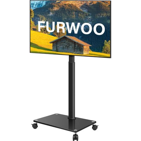 Support TV à roulettes avec Support pivotant pour Salon, Salle de réunion, Chariot TV Portable pour téléviseurs de 27 à 65 Pouces, s'adapte aux Coins, intérieur (1/5)