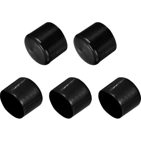 5Pcs Embouts en Caoutchouc 2 1/8"(54mm) ID Vinyle PVC Rond Tube Boulon Capuchon Couverture Vis Filetée Protecteurs Noir (1/5)