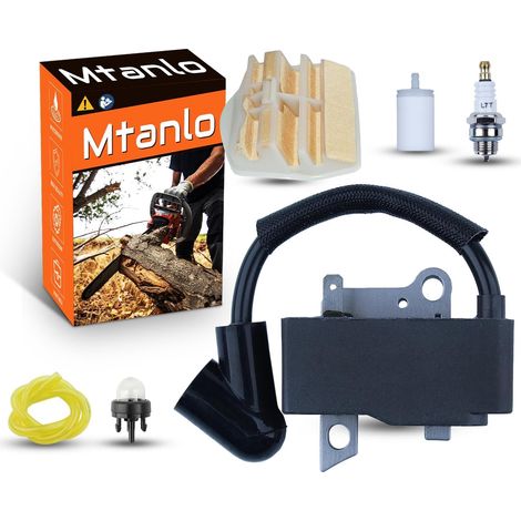 Bobine d'allumage pour Husqvarna 435 440 440E 445 450 450E pour Jonsered 2245 2250 (573935701), ensemble bobine d'allumage, filtre à air, durite d'essence, filtre à carburant (1/5)