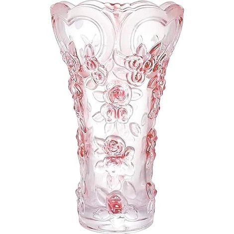 Grand vase rose en verre cristal de 30 cm de haut, design unique – Vase à fleurs de prunier rose, vases modernes pour salon, chambre à coucher, cuisine, table à manger, cheminée, mariage, (1/5)
