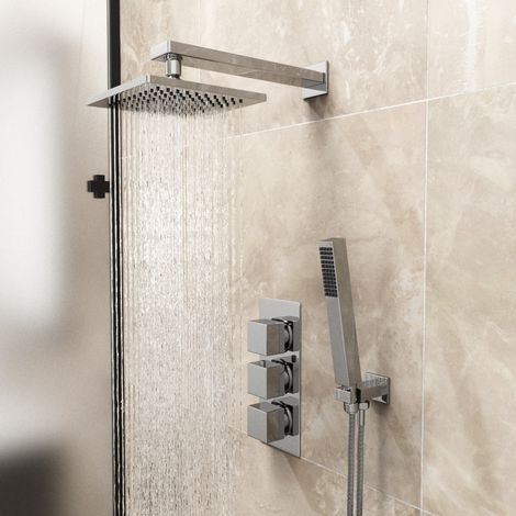 Cameo 3 Dial 2 Way Square Set - Shower Head & Handset (1/5)