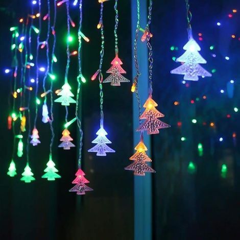 Rideau Lumineux, Guirlandes Lumineuses 96 LED 3m0.65m,8 Modes d'Eclairage, Decoration de Fenêtre, Noël, Mariage, Anniversaire, Maison, Patio RGB (1/5)