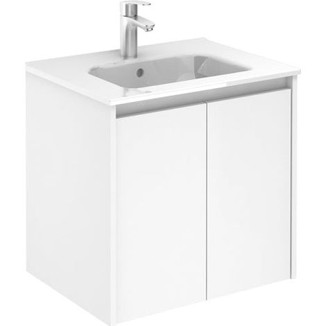 ROYO SANSA Mueble+Lavabo 2 Puertas Blanco Brillo - Medida: 70 CMS (1/2)