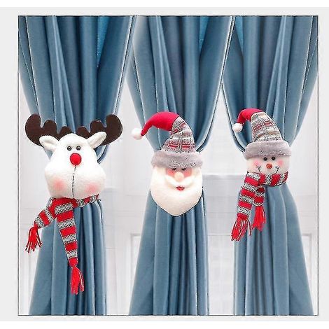 3 élastiques de Noël, pinces à rideaux, décorations, Père Noël x699 (1/5)