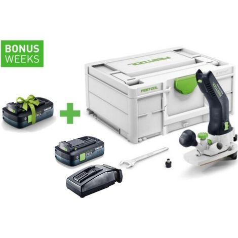 FESTOOL Akku-Modul-Kantenfräse MFKC 700 KA EB-Basic + Tabless Akkupack BP 18 TBX 4 C-ASI + TCL 6 - 578013B (1/4)