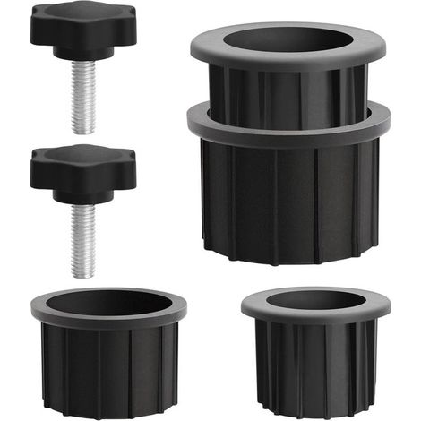 Repuestos para sombrillas, Incluye 4 anillos para orificios y 2 tornillos para mango, mesas, balcones y terrazas (Negro), 6 piezas (1/5)