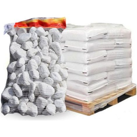 Galet marbre blanc pur 40-60mm, 10 filets de 20 kg - F-PAI050-10x20